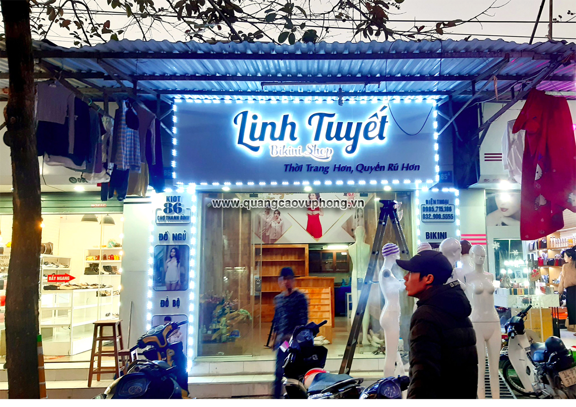 LÀM BIỂN QUẢNG CÁO SHOP ĐỒ LÓT LINH TUYẾT HẢI DƯƠNG