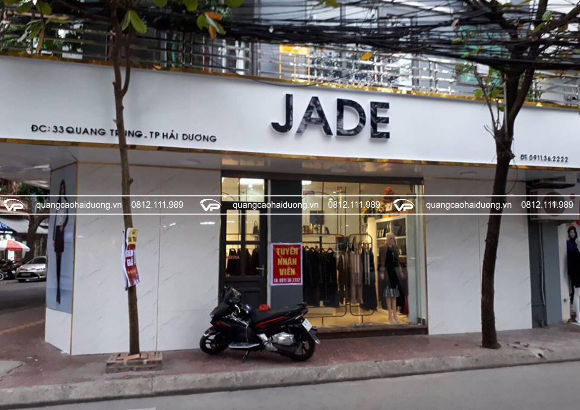 biển quảng cáo cho shop JADE tại hải dương