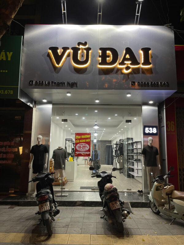 biển quảng cáo chữ mica led tại hải dương thiết kế nổi bật thu hút khách