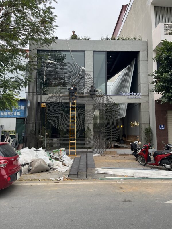 coffee beanbus thiết kế mặt tiền quán cafe đẹp hiện đại dễ nhận diện