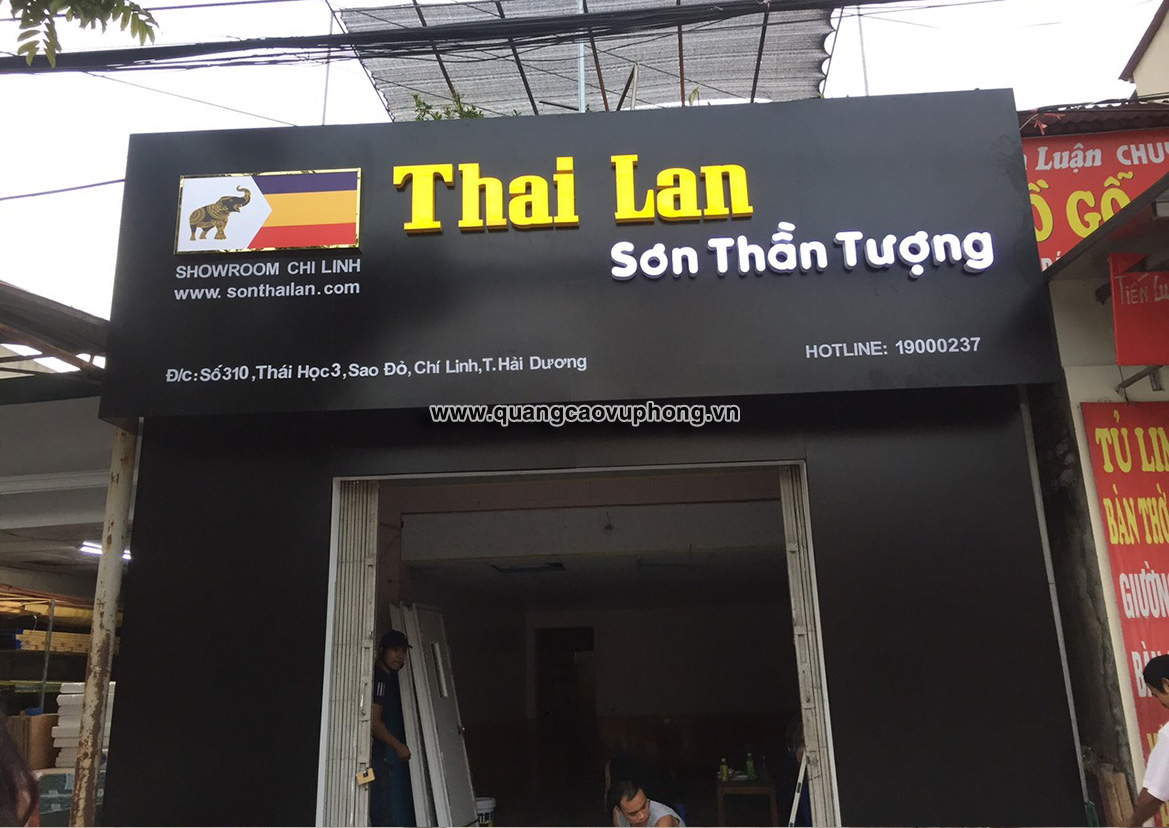 Thi công biển đại lý hãng Sơn Thần Tượng