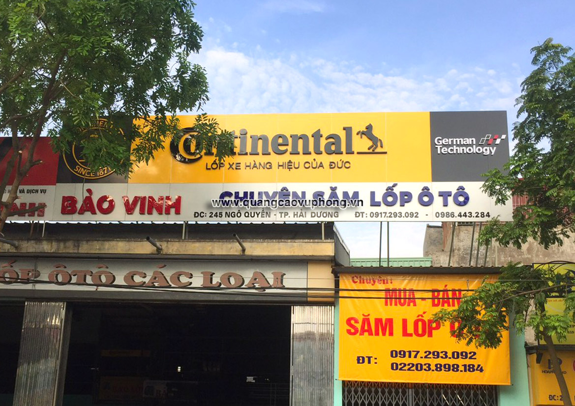 Thi công biển đại lý hãng Continental