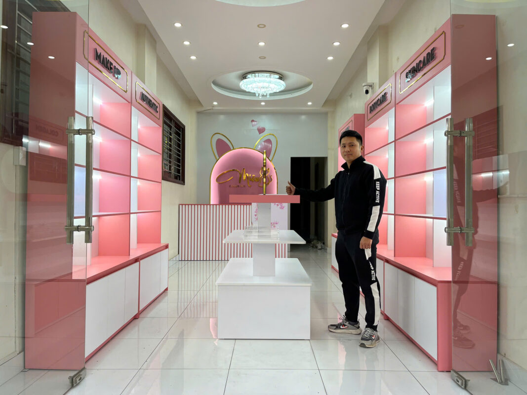 Thi công cửa hàng mỹ phẩm trọn gói tại Hải Dương