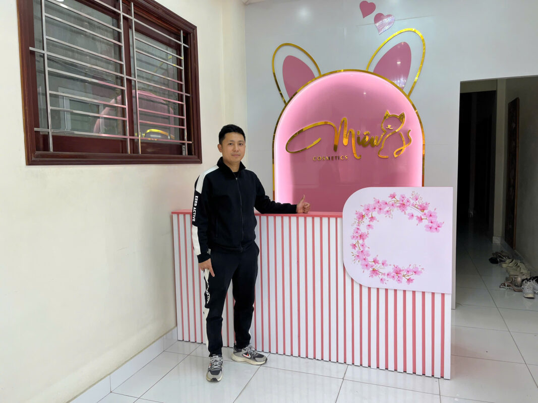 Thi công cửa hàng mỹ phẩm trọn gói tại Hải Dương