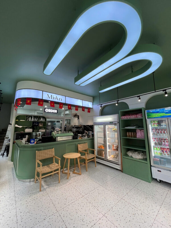 Hình ảnh hoàn thiện nội thất tiệm bánh MIAN tại Hải Dương sau khi thi công trọn gói.