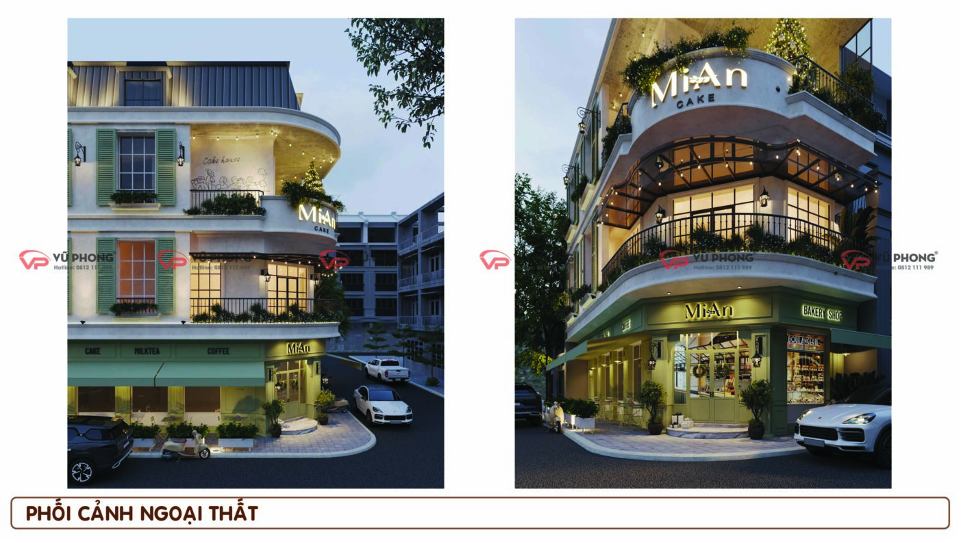 Quá trình lắp đặt kệ trưng bày bánh trong tiệm bánh MIAN đảm bảo chắc chắn và thẩm mỹ.