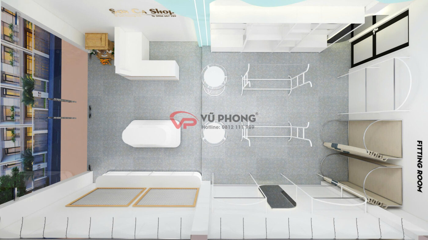 Không gian bên trong shop thời trang Sơn Ca cơ sở 1 Hải Dương sáng đẹp, chuyên nghiệp