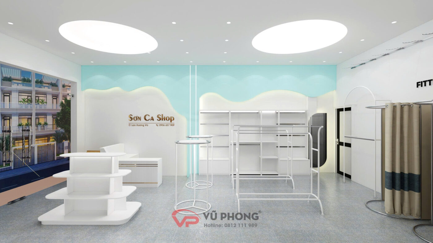 Thi công nội thất shop thời trang Sơn Ca cơ sở 1 Hải Dương với bố cục khoa học, tối ưu diện tích