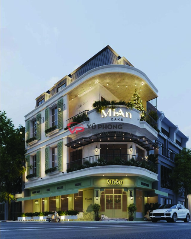 Hình ảnh thiết kế tiệm bánh MIAN tại Phường Quang Trung TP Hải Dương với phong cách hiện đại và không gian trưng bày bánh chuyên nghiệp.